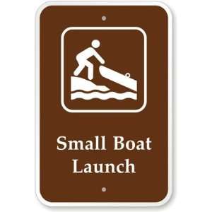  Small Boat Launch(with Graphic) Aluminum Sign, 18 x 12 