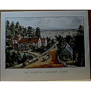 Western Farmers Home by Currier & Ives 15x11 Vintage Portfolio Print