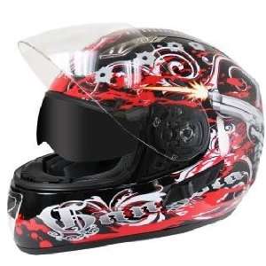   Graphics with Dual Visors Motorcycle Helme Sz L