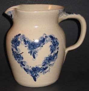 Pottery Marshall Texas Hand Thrown Pitcher ♥ Heart  