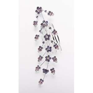  Lrg Jeweled Hair Comb, Lilac