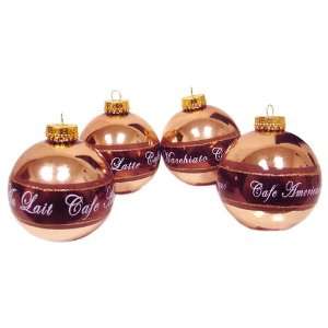   Coffee Break Bronze Glass Ball Christmas Ornaments 3