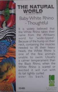 COUNTRY ARTISTS BABY WHITE RHINO   THOUGHTFUL NEW  