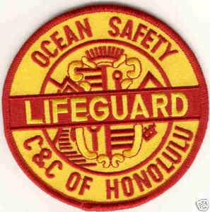 Patch HONOLULU Lifeguard Life Guard Baywatch Hawaii  