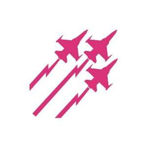  Jet Fighter Planes Large 10 Tall PINK vinyl window decal 