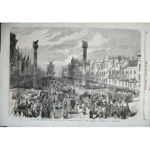   1864 Procession Cathedral Antwerp Royal Academy Street