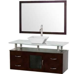 Accara 48 Inch Wall Mounted Bathroom Vanity with Drawers   Espresso w 
