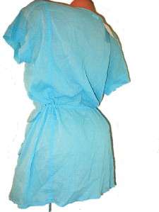 NWT Echo Design Beach Turquoise Gauze Swimsuit Cover Up Dress sz 
