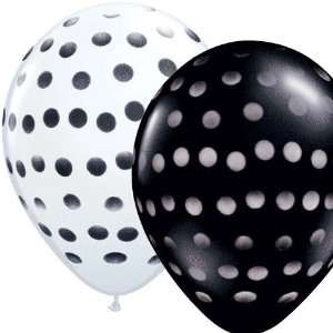  Qualatex 11 Spray Polka Dot Latex Round Balloons, White 