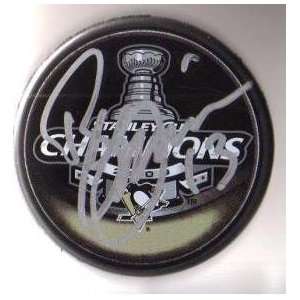 Bill Guerin Autographed Hockey Puck   Pittsburgh Penguins Champ
