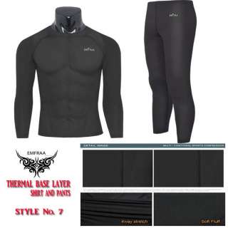 Winter Thermal COMPRESSION skin tights Top and Pants base layer kit 