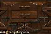 Spanish Colonial Oak and Mahogany Sideboard Cabinet  