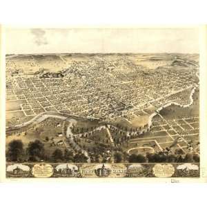  eye view of the city of Fort Wayne, Indiana 1868. Drawn by A. Ruger