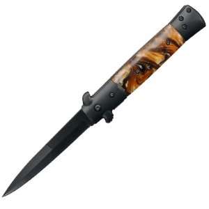   Knife Brown Pearl Stiletto this is not auto knife