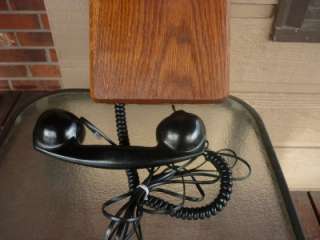 Working Oak Art Deco Wall Telephone   Bells Ring on Incoming Calls 