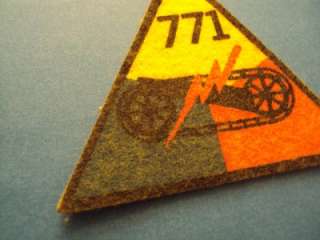 Rare WWII 771st Armored embroidered shoulder patch  