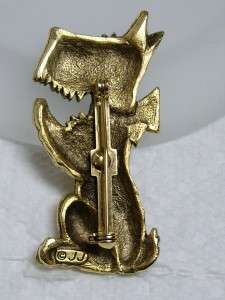   Jonette Jewelry JJ Goldtone Figural Begging Scottie Dog Pin Brooch