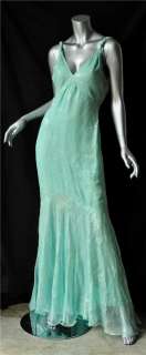 EMANUEL UNGARO Blue SILK Grecian Goddess Gown NEW M 38  