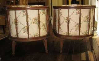 Pair of Vintage Mid Century Modern French Provincial Floral Occasional 
