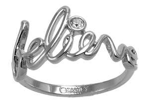   Couture NEW Platinum Plated Believe Crystal Ring / Bague  