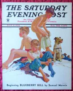 1934 Cardboard Advertising Sign Saturday Evening Post Boys Dressing 