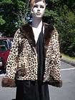 MEDIUM Dyed Leopard Look Horsehair Fur Jacket with Brown Mouton Trim