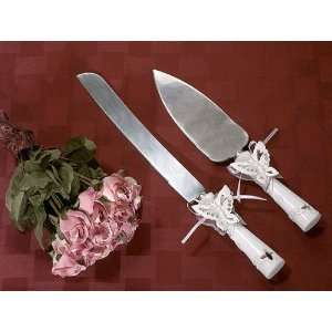   Classic Butterfly Wedding Cake Serving Set