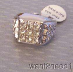 60s new/old 18K HGE White Gold Plated GENTS RING NOS  