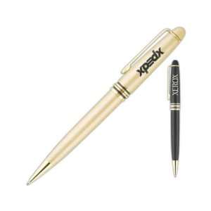  Gold   Brass ballpoint pen with detailed center band with 