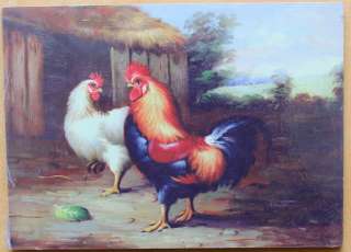 Wholesale 4PC printed Animal Oil painting artchickenon Board 5x7 