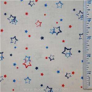 HALF YARD Red Rooster AMERICAN QUILTS / VALOR Star Lt Blue July 4th 