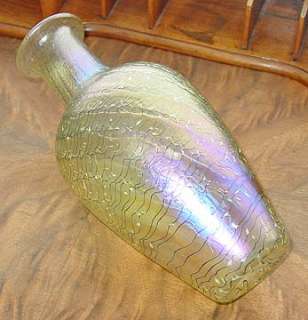 Signed PHILABAUM Gold Long Neck Studio Art Glass Vase  