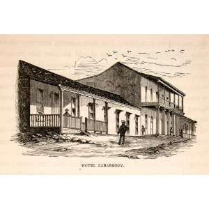  1871 Wood Engraving Hotel Cabarrouy Saratoga Cuba Road 
