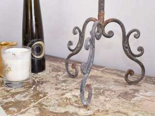 Shabby Cottage Chic Metal 4 Arm Candle Holder Iron Grey  