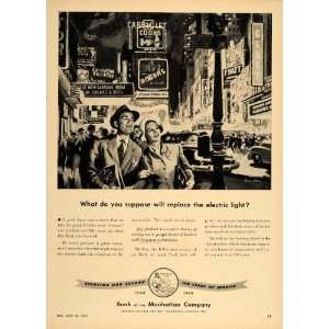   Ad Bank of Manhattan Times Square Lights New York   Original Print Ad
