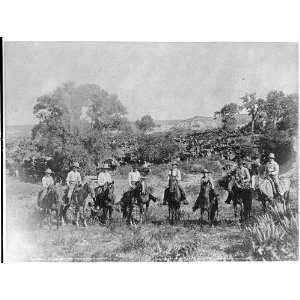  Group of Texas Cowboys,horses,1901