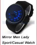 Color Storm Men Lady Mirror LED Date Day Silicone Rubber Band Digital 