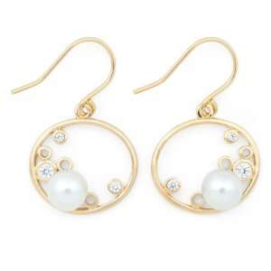   Pearl and Gold plated Oval Bubble Earrings Pearlzzz Jewelry