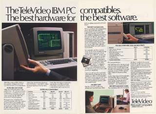   TeleVideo IBM PC Compatible Personal Computer 2 Page Print Ad  