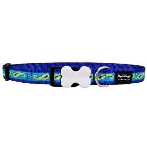  Dog Collar   Paisley Blue with Green   Large