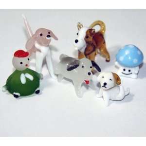  DOG Collection   Hand Blown Glass Figurines   Miniature 