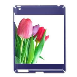  iPad 2 Case Royal Blue of Pink and Purple Tulips 