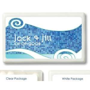Wedding Favors Green Blue Tile Wave Design Personalized Mint Container 