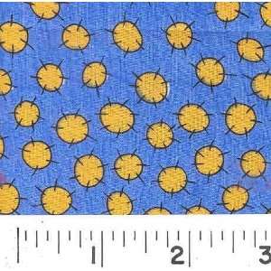  45 Wide Snicker Spots   Blue/Sunshine Fabric By The Yard 