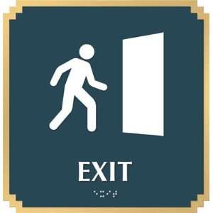  Intersign Sign 7.75X7.75 General Braille Exit   Model mqx 
