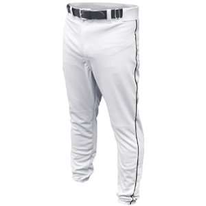  ALL STAR Hemmed Baseball Pants W/Piping WHITE/BLACK PIPING 