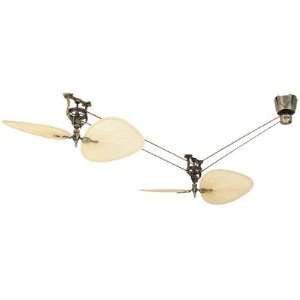  Brewmaster Two Section Ceiling Fan in Antique Brass Finish 