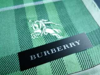 AUTHENTIC BURBERRY SCARF/HANDKERCHIEF 50cm GREEN COTTON  