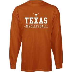  Texas Longhorns Dark Orange Volleyball Long Sleeve T Shirt 