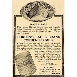  1912 Ad Bordens Condensed Milk Co. Eagle Walnut Cake 